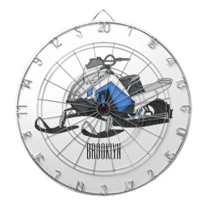 Snowmobile cartoon illustration dartboard