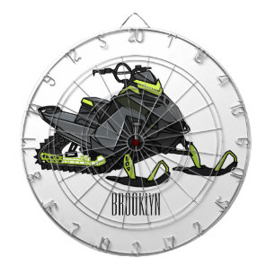 Snowmobile cartoon illustration dartboard