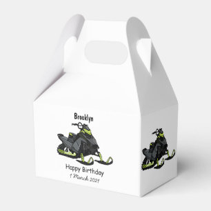 Snowmobile cartoon illustration favor box
