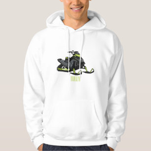 Snowmobile cartoon illustration hoodie