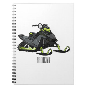 Snowmobile cartoon illustration  notebook