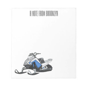 Snowmobile cartoon illustration  notepad