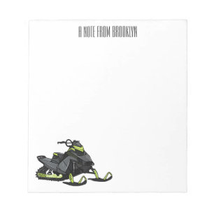 Snowmobile cartoon illustration  notepad