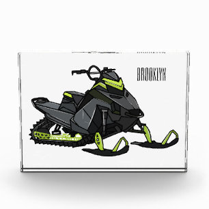 Snowmobile cartoon illustration  photo block
