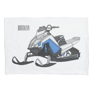 Snowmobile cartoon illustration pillowcase