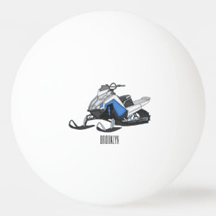 Snowmobile cartoon illustration ping pong ball