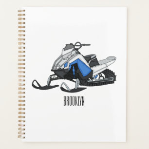 Snowmobile cartoon illustration planner
