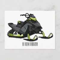 Snowmobile cartoon illustration
