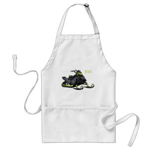 Snowmobile cartoon illustration  standard apron