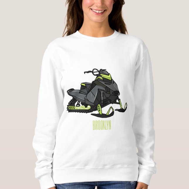 Snowmobile cartoon illustration  sweatshirt (Front)
