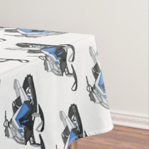 Snowmobile cartoon illustration tablecloth