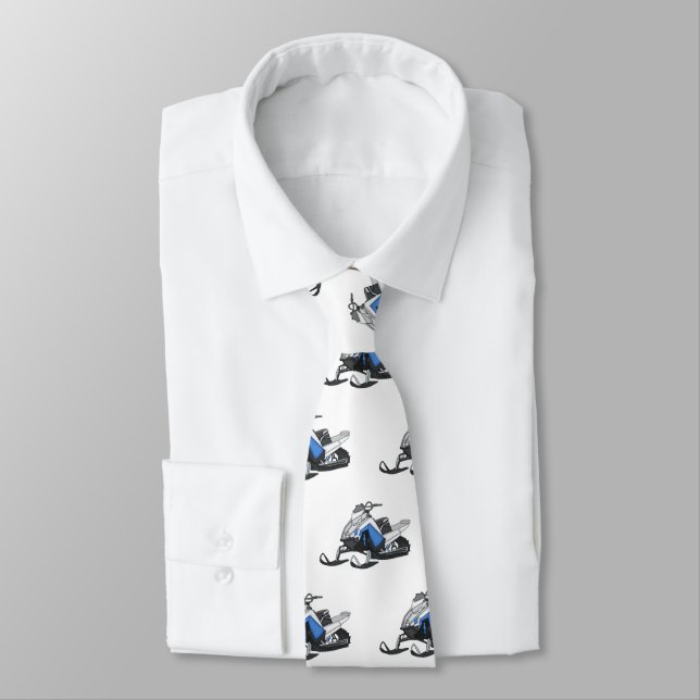 Snowmobile cartoon illustration tie (Tied)