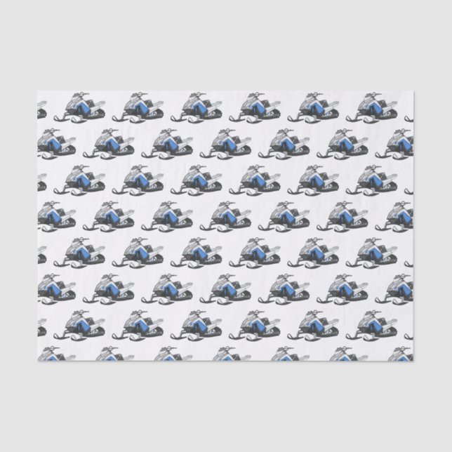 Snowmobile cartoon illustration tissue paper (Front)