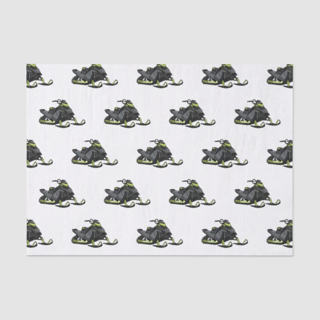 Snowmobile cartoon illustration  tissue paper (Front)
