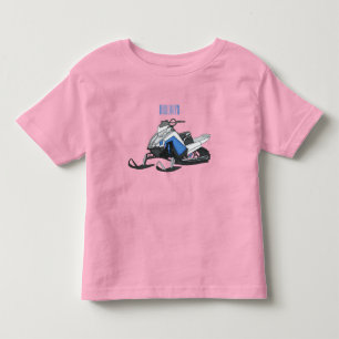 Snowmobile cartoon illustration toddler t-shirt
