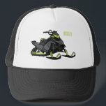 Snowmobile cartoon illustration trucker hat<br><div class="desc">Snowmobile cartoon illustration</div>
