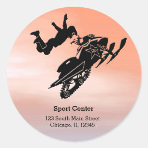 Snowmobile Classic Round Sticker