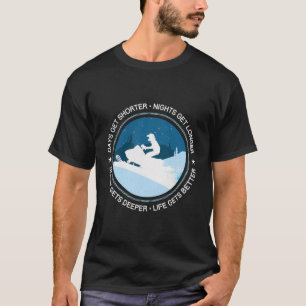Snowmobile Days Get Shorter Usa Winter Snow Patrio T-Shirt