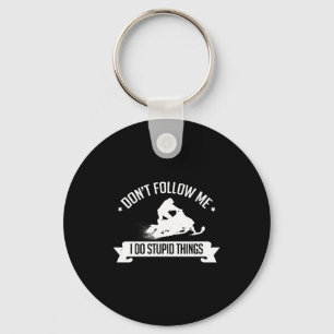 Snowmobile Don't Follow Me I Do Stud Things - Sled Keychain