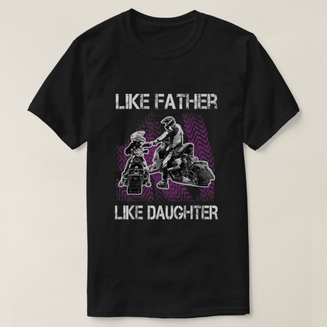 Snowmobile Father and Daughter T Shirt Girls Snowc (Design Front)