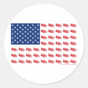 Snowmobile Flag Classic Round Sticker