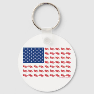 Snowmobile Flag Keychain