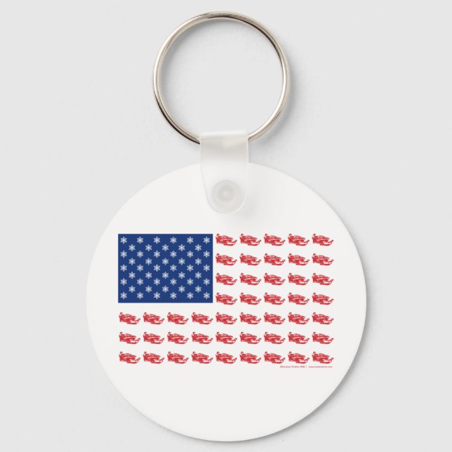 Snowmobile Flag Keychain (Front)