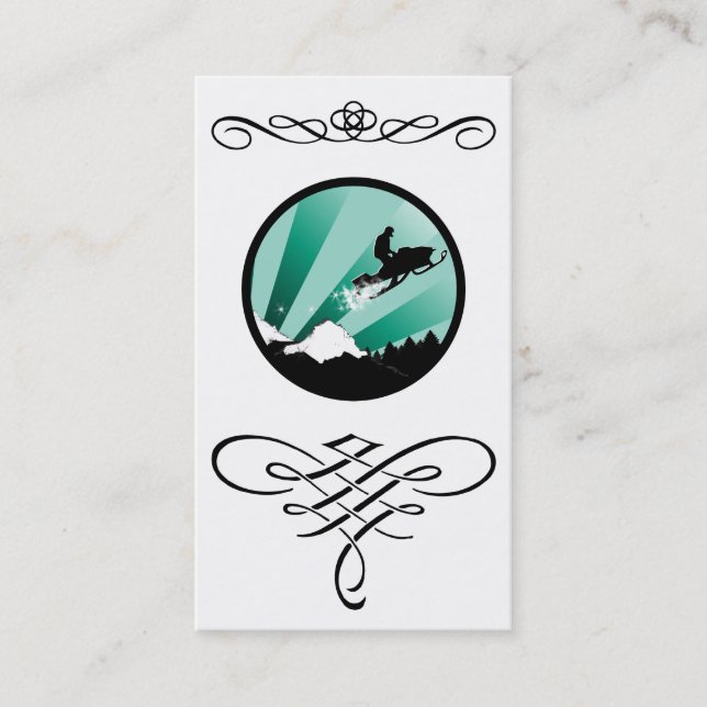 snowmobile flourish business card (Front)