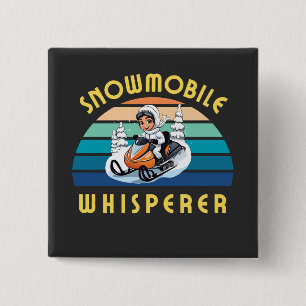 snowmobile girl winters holiday 2 inch square button