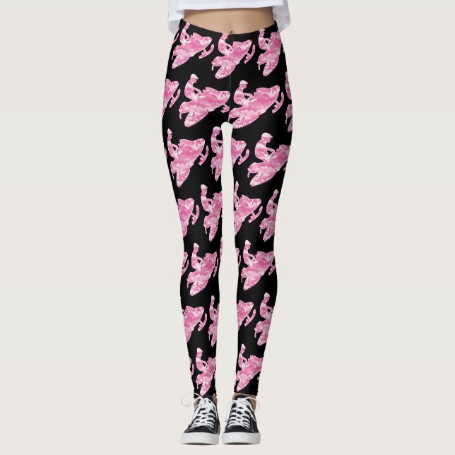 Snowmobile in Grey Camouflage Leggings (Front)