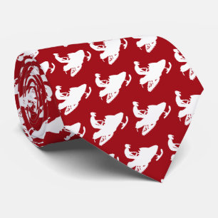 Snowmobile in White On Red Tie