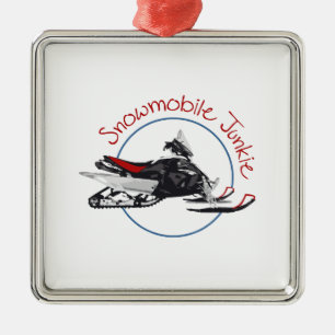 Snowmobile Junkie Metal Ornament