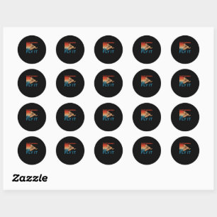 Snowmobile Just gonna Fly it Classic Round Sticker