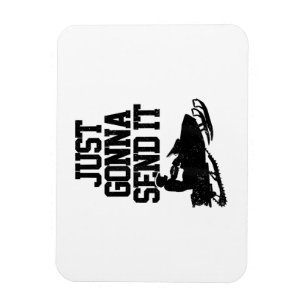 Snowmobile Just Gonna Send It Funny Motor Sled Gif Magnet