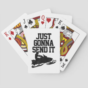 Snowmobile Just Gonna Send It Funny Motor Sled Gif Playing Cards