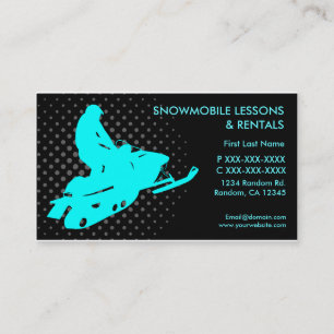 Snowmobile lessons rentals custom business cards