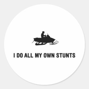 Snowmobile Lover Classic Round Sticker