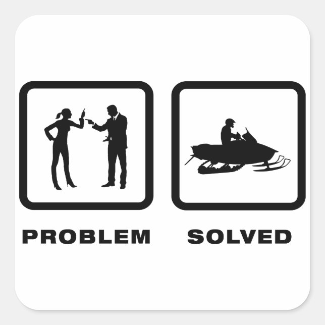 Snowmobile Lover Square Sticker (Front)