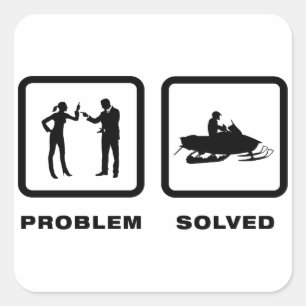 Snowmobile Lover Square Sticker