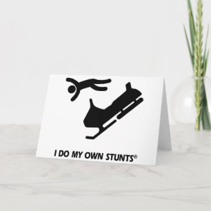 Snowmobile My Own Stunts Holiday Card