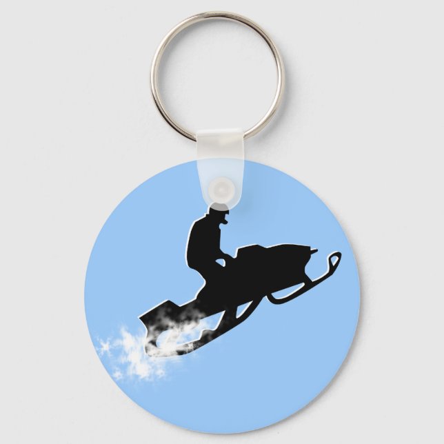 snowmobile. powder trail. keychain (Front)