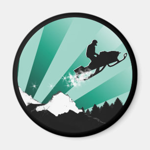 snowmobile. pthalo. circle. magnet