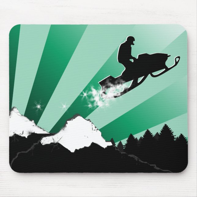 snowmobile. pthalo. mouse pad (Front)
