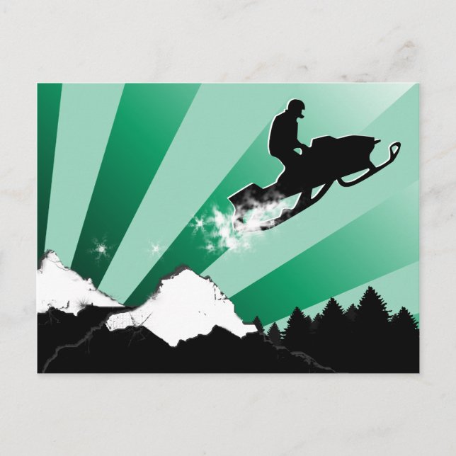 snowmobile. pthalo. postcard (Front)