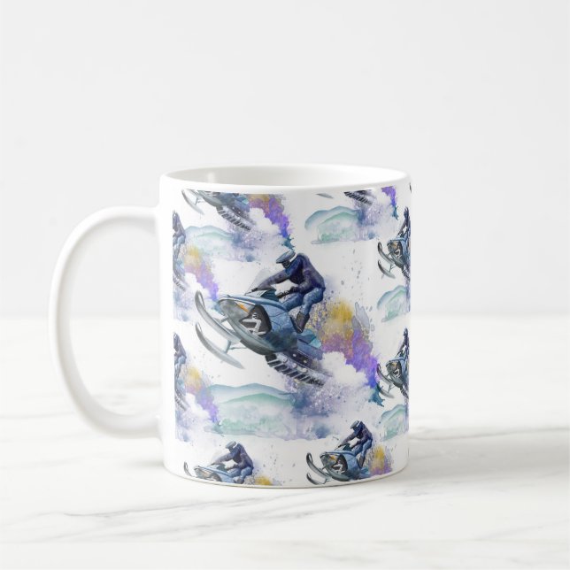 Snowmobile Racing, Snocross Coffee Mug (Left)