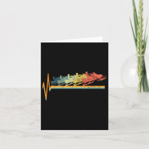 Snowmobile Retro Heartbeat Vintage Love Gift  Card