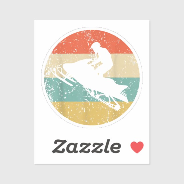 Snowmobile Retro Style Snowmobiling (Sheet)