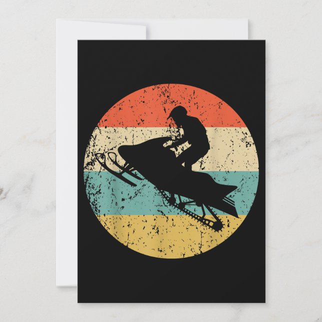 Snowmobile Retro Style Snowmobiling Invitation (Front)