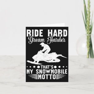 Snowmobile Ride Hard Winter Sports Men Women 1  Card