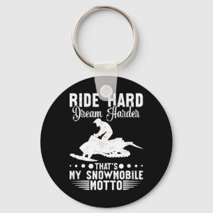 Snowmobile Ride Hard Winter Sports Men Women 1 Keychain